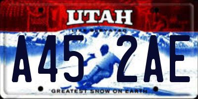 UT license plate A452AE