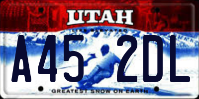 UT license plate A452DL