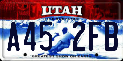 UT license plate A452FB