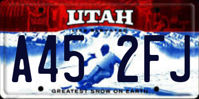 UT license plate A452FJ