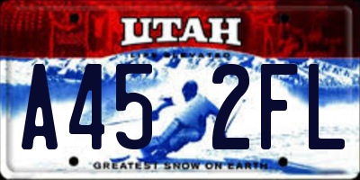 UT license plate A452FL