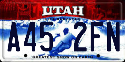 UT license plate A452FN