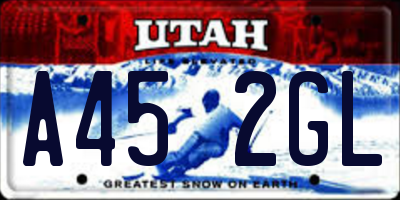 UT license plate A452GL