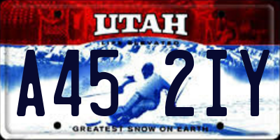 UT license plate A452IY