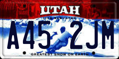UT license plate A452JM