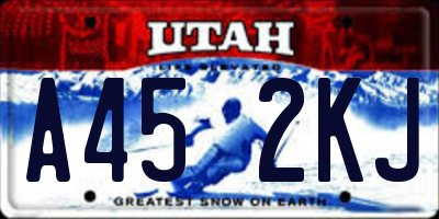 UT license plate A452KJ