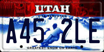 UT license plate A452LE
