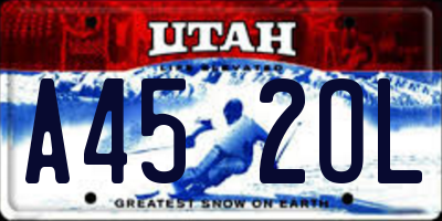 UT license plate A452OL