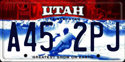 UT license plate A452PJ