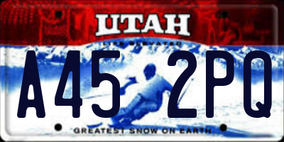 UT license plate A452PQ