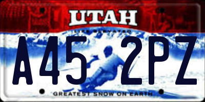 UT license plate A452PZ
