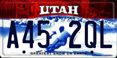 UT license plate A452QL