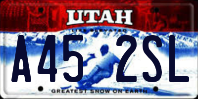 UT license plate A452SL