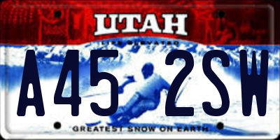 UT license plate A452SW