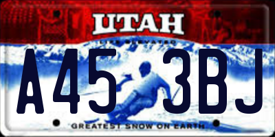 UT license plate A453BJ