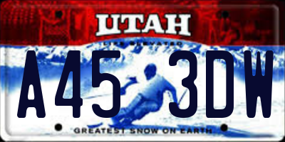 UT license plate A453DW