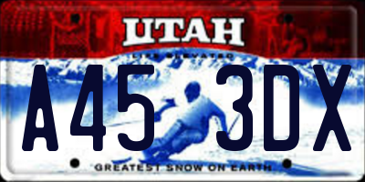 UT license plate A453DX