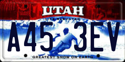 UT license plate A453EV