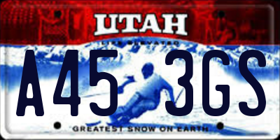 UT license plate A453GS