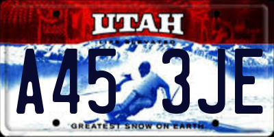 UT license plate A453JE