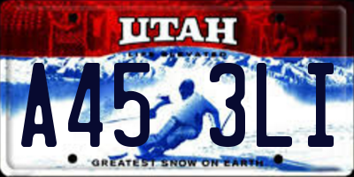 UT license plate A453LI