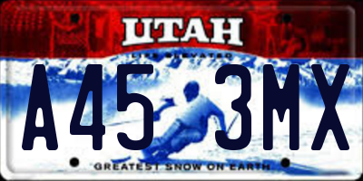 UT license plate A453MX