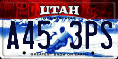 UT license plate A453PS