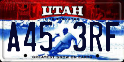 UT license plate A453RF