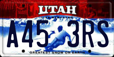 UT license plate A453RS