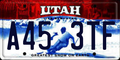 UT license plate A453TF