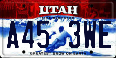 UT license plate A453WE