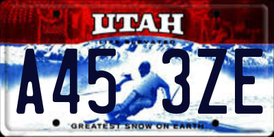UT license plate A453ZE
