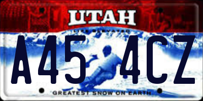 UT license plate A454CZ
