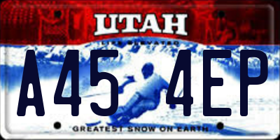UT license plate A454EP