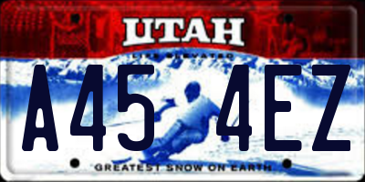 UT license plate A454EZ