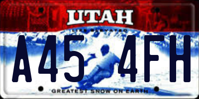 UT license plate A454FH