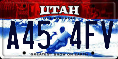 UT license plate A454FV