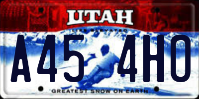 UT license plate A454HO