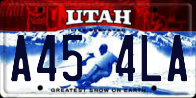 UT license plate A454LA