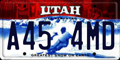 UT license plate A454MD