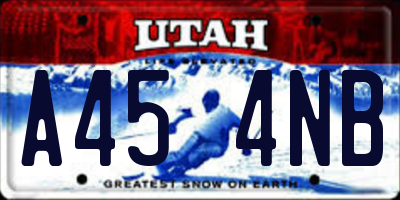 UT license plate A454NB
