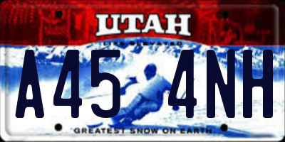UT license plate A454NH