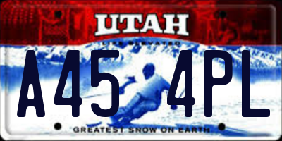 UT license plate A454PL