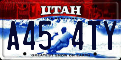 UT license plate A454TY