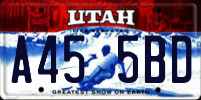 UT license plate A455BD
