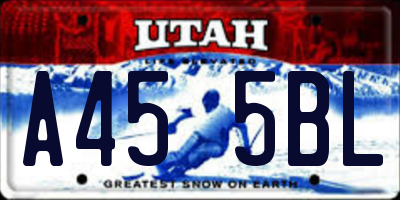 UT license plate A455BL