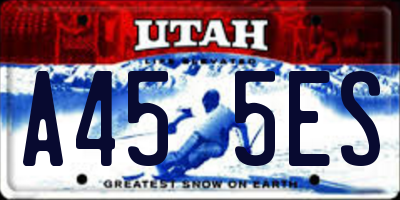 UT license plate A455ES