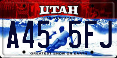 UT license plate A455FJ