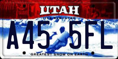 UT license plate A455FL