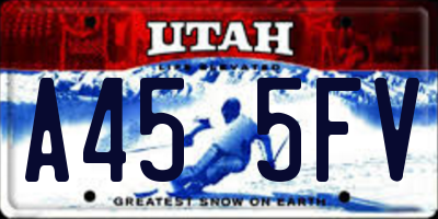 UT license plate A455FV